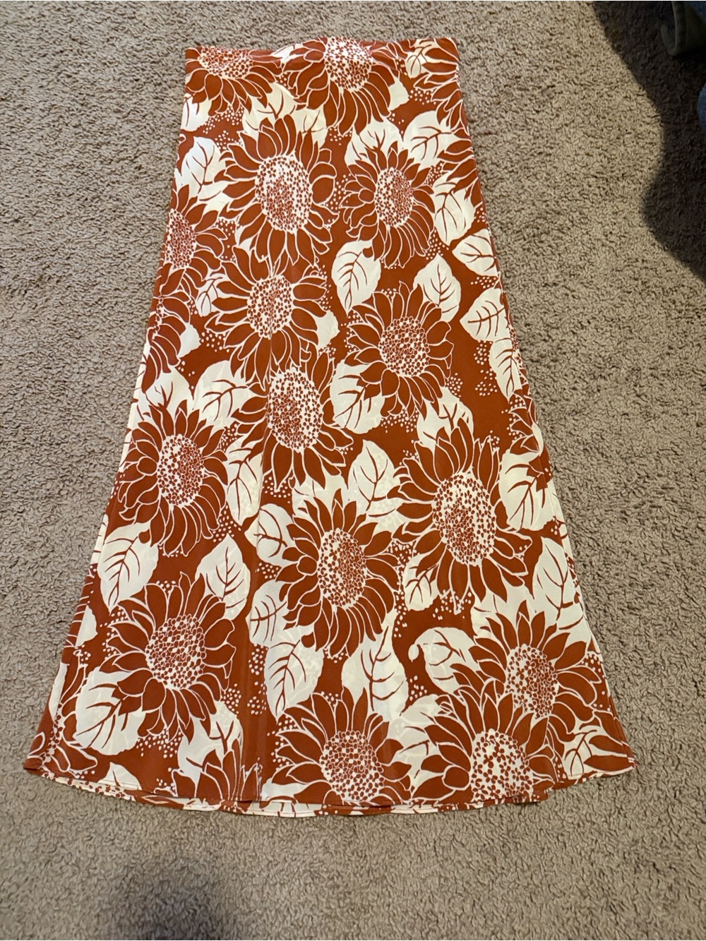 Madewell Rust and Cream Floral Maxi Skirt